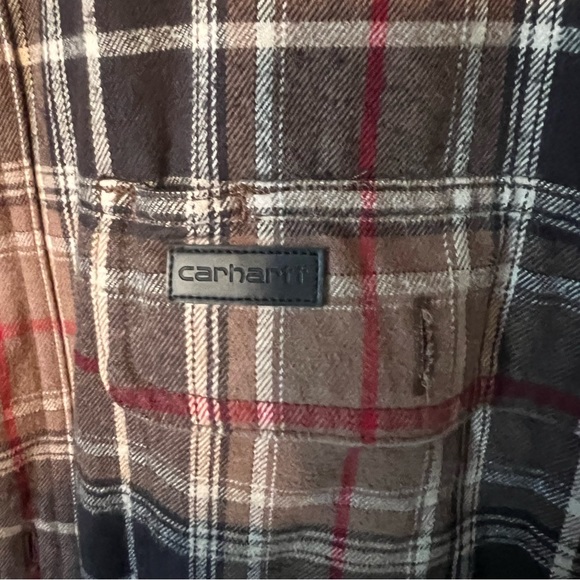 Carhartt Thermal lined Plaid Flannel Large - Picture 3 of 4